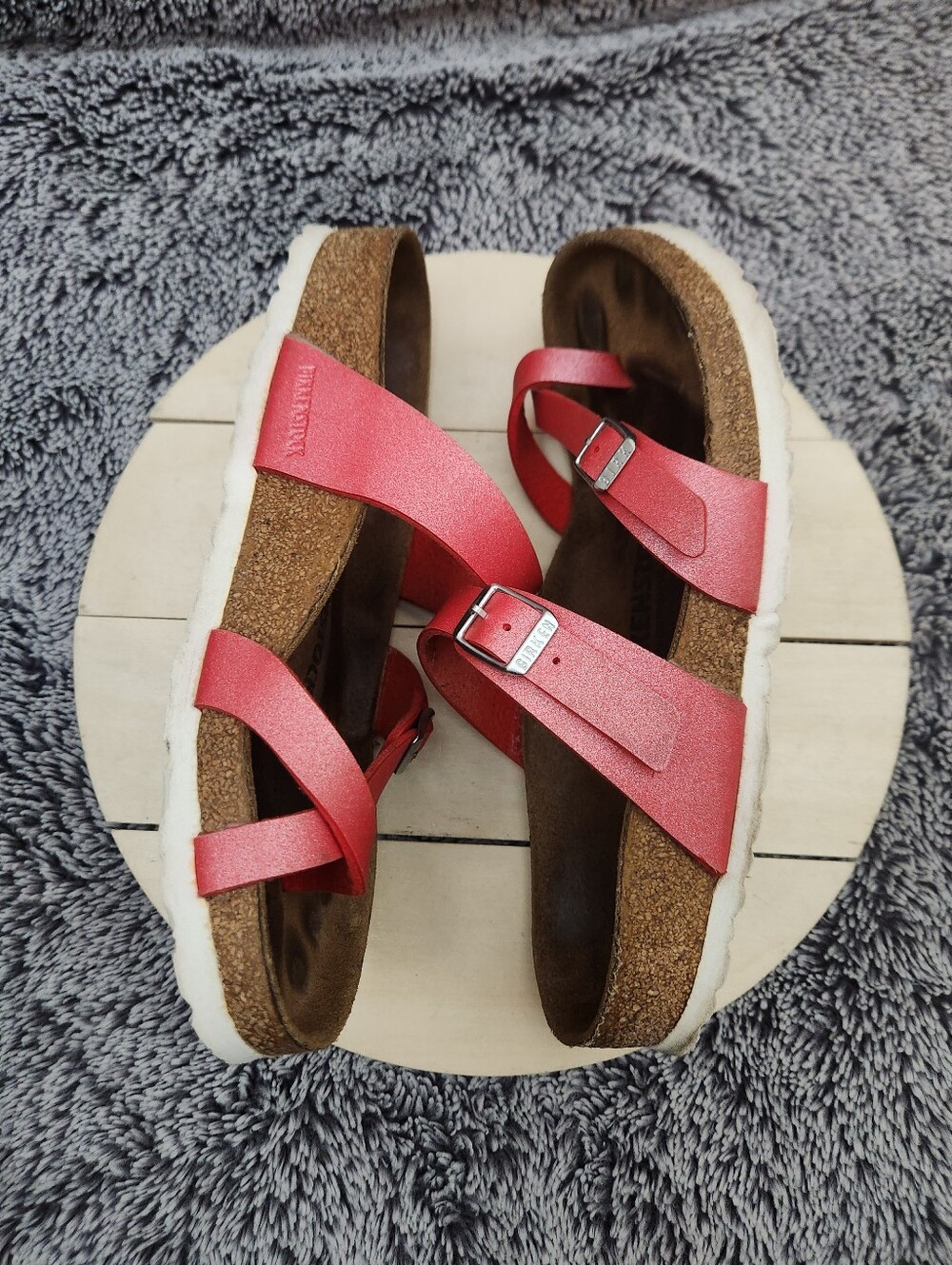 Birkenstock Mayari Icy Metallic Poppy Birko-Flor Sandals Women's Size 7 - Picture 6 of 9